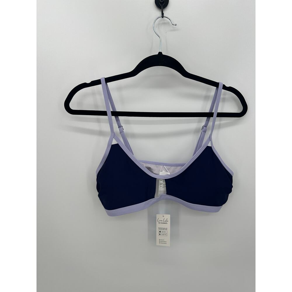 Cupshe Bathing‎ Suit Top Women Large Purple Lilac Padded Scoop Neck NWT